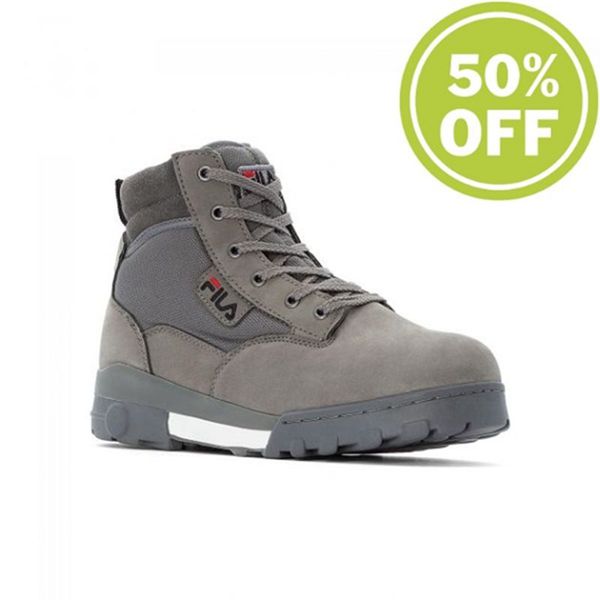 Fila Grunge Mid Castlerock Laced Men's Boots - Grey,NZ 970-64027